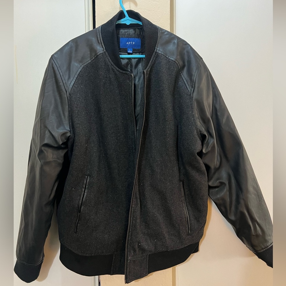 APT 9 Men's Premium Varsity Leather/wool Jacket
